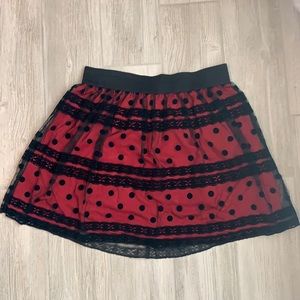 By&by black and red circle skirt